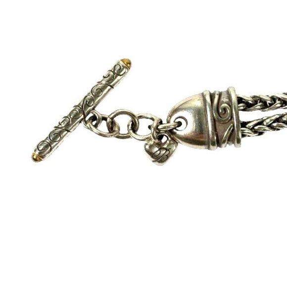 Brighton Gate of Love Studded Heart Pendant Necklace 2-Tone Gold Silver Retired - Picture 6 of 11